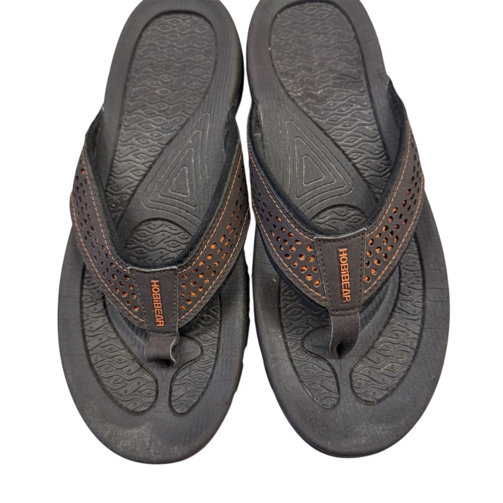 HOBIBEAR  men's brown  arch support thong sandals‎ size 10